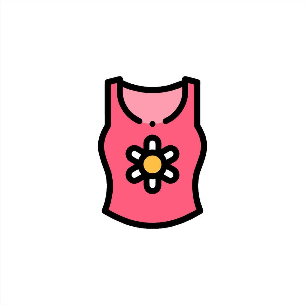 A pink tank top with a flower on it vector