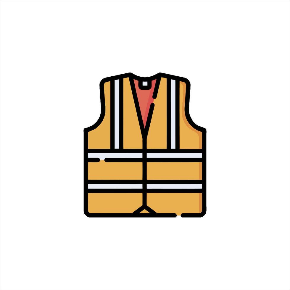 A yellow vest with a red stripe on the front vector