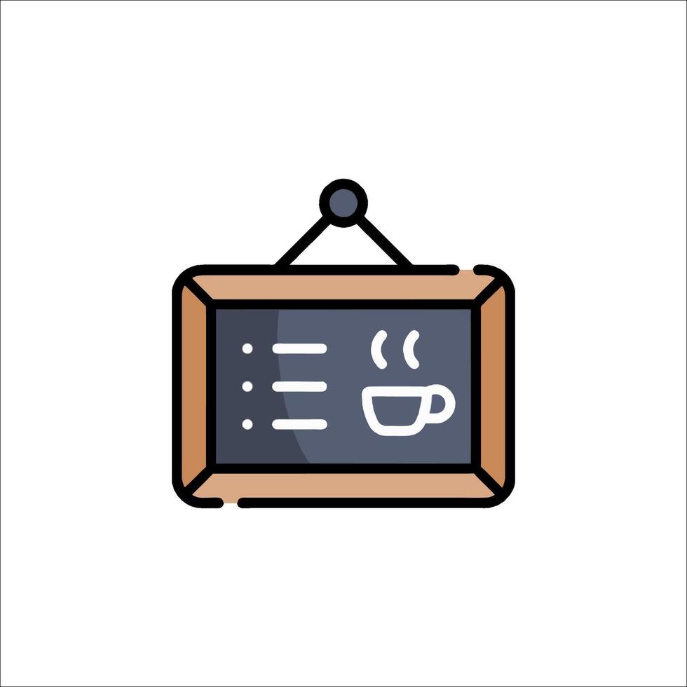 A coffee cup and a menu on a blackboard vector