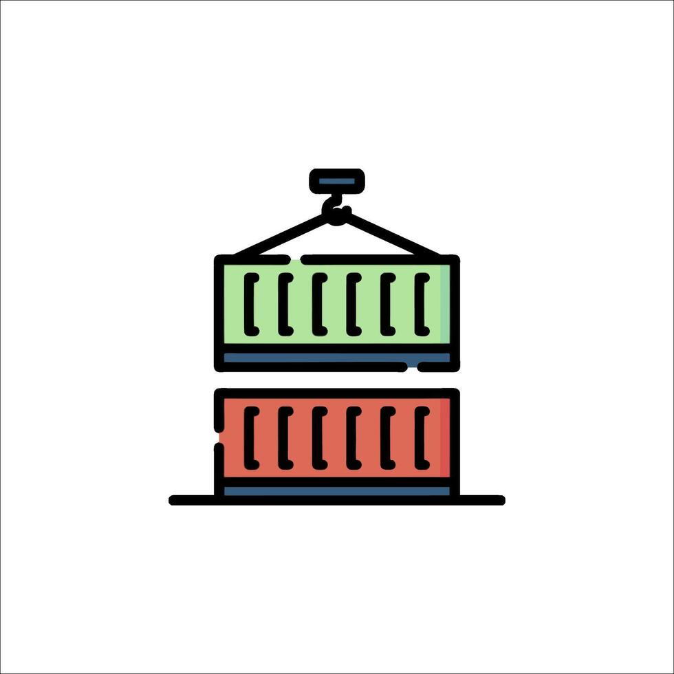 A stack of boxes with a red and green color vector