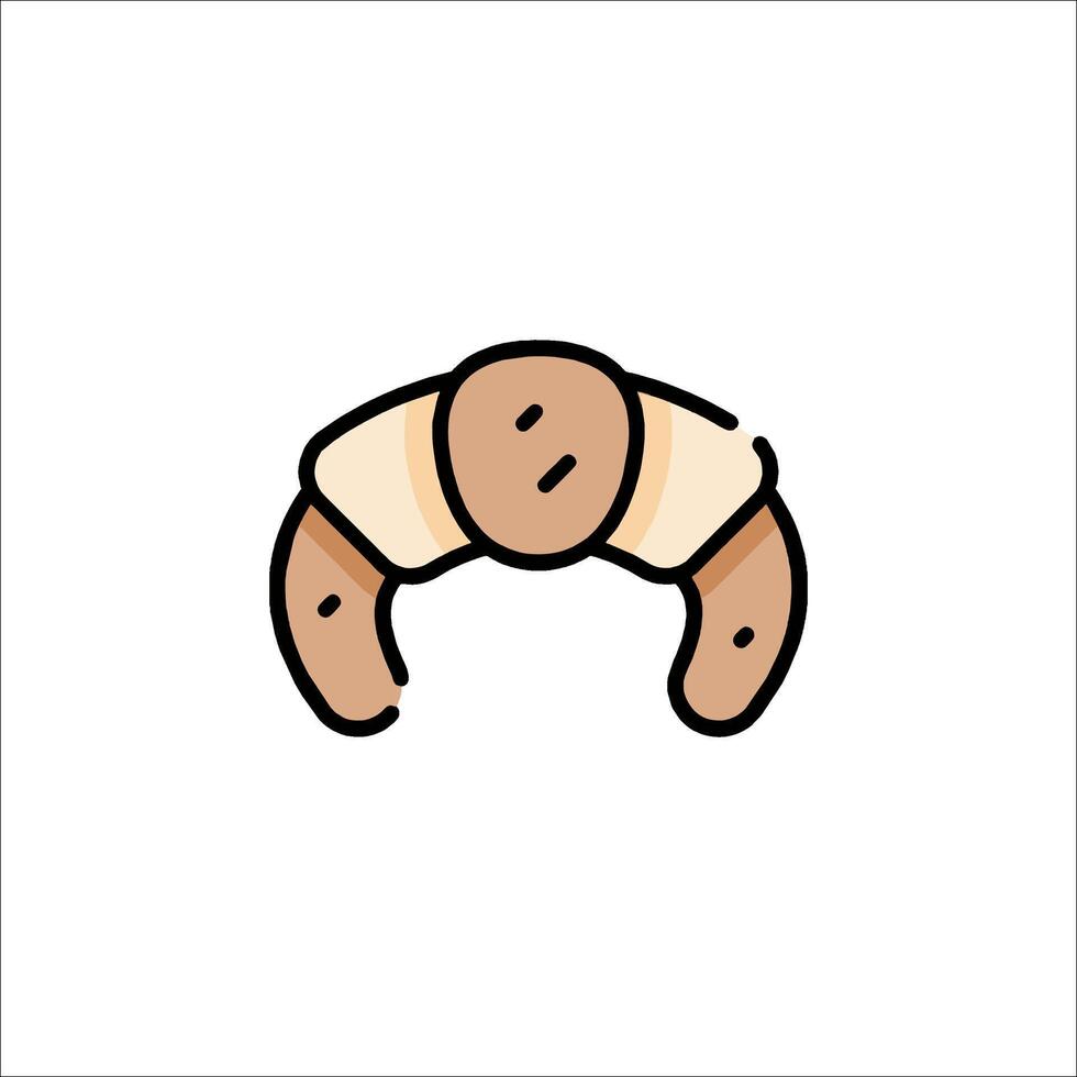 A cartoon of a man's face with a piece of bread on his head vector