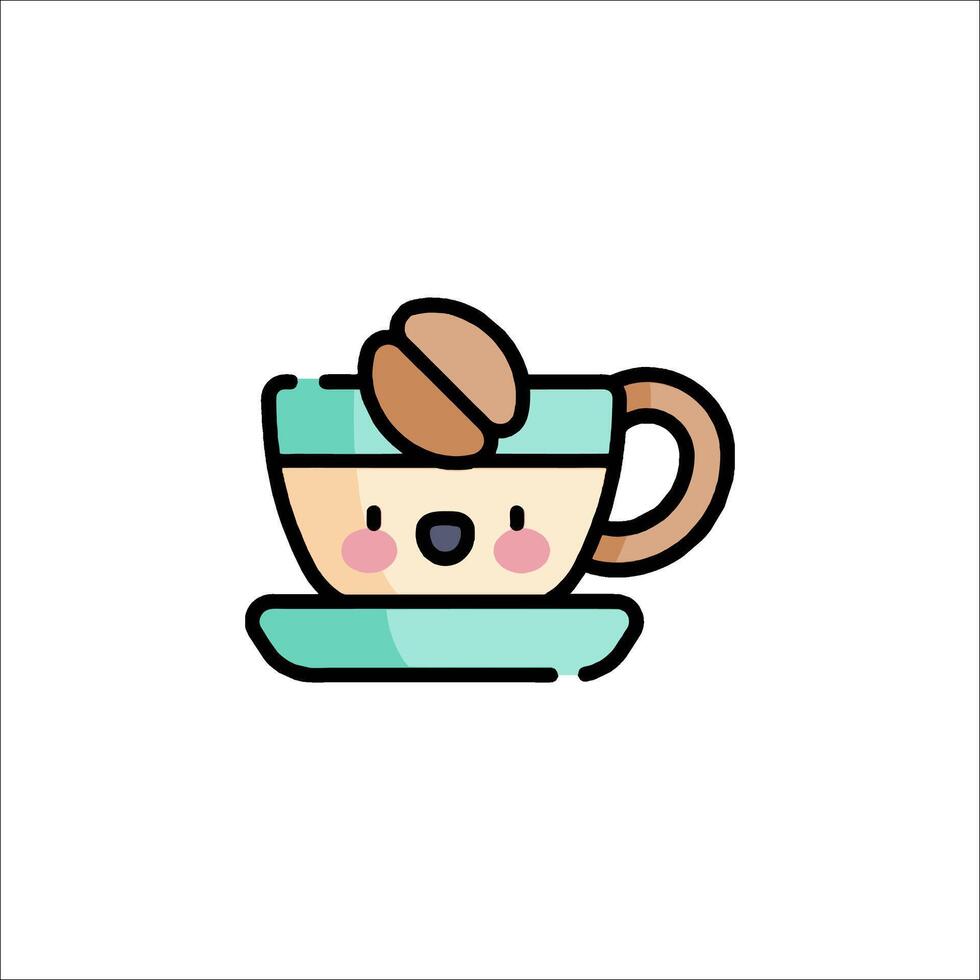 A cute coffee cup with a bear on it vector