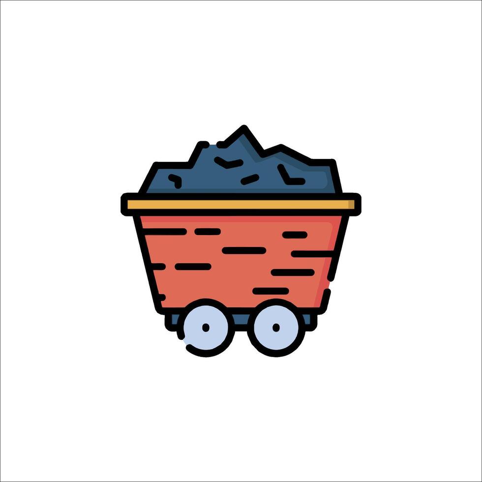 Coal wagon icon illustration vector