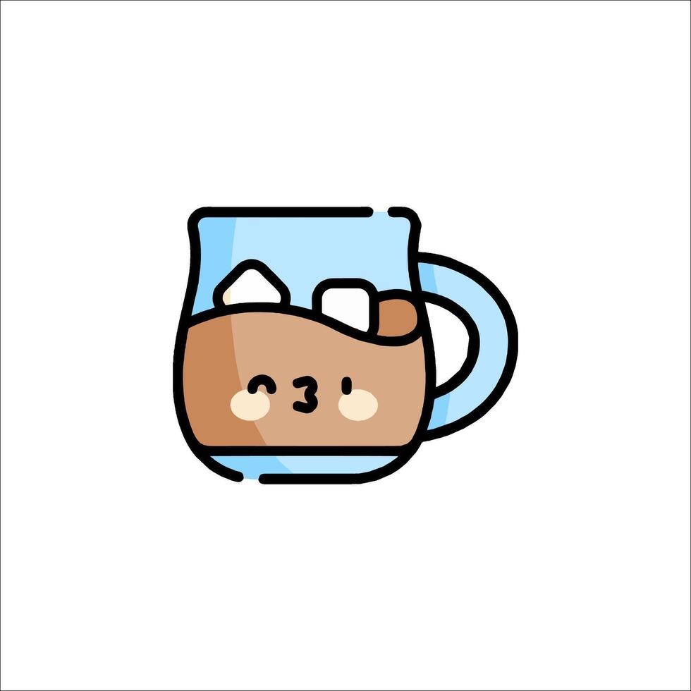 A cup of coffee with a face on it vector