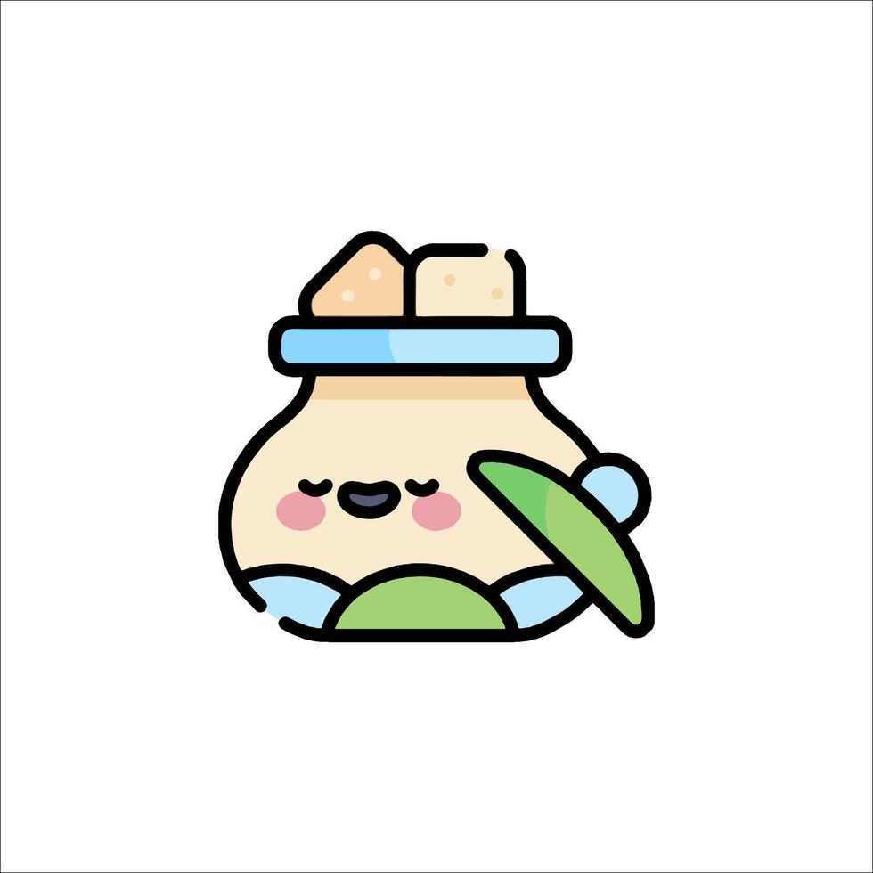 A cute little jar with a face on it vector