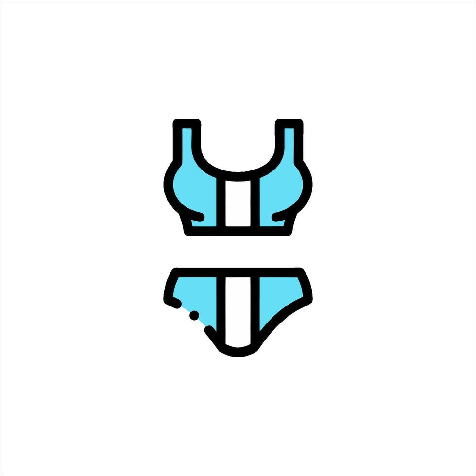 A bikini top and bottoms icon vector