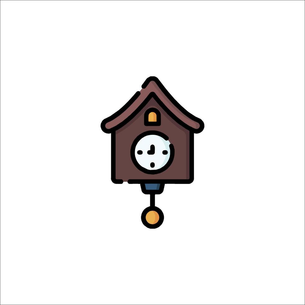 A cuckoo clock icon on a white background vector
