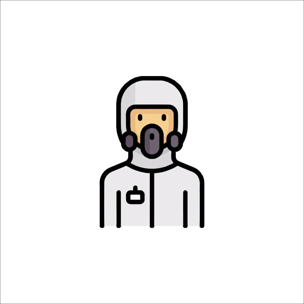 A man in a gas mask icon vector