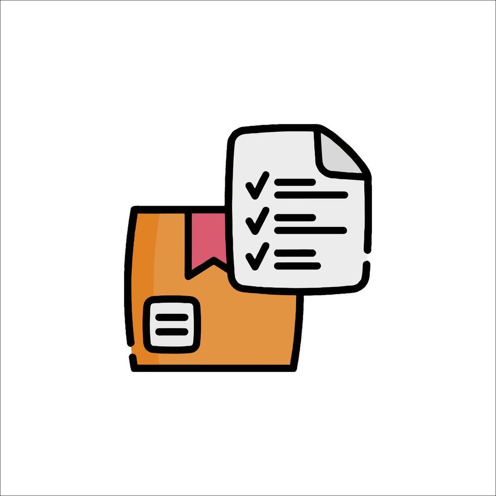 A box with a check list and a pen on it vector