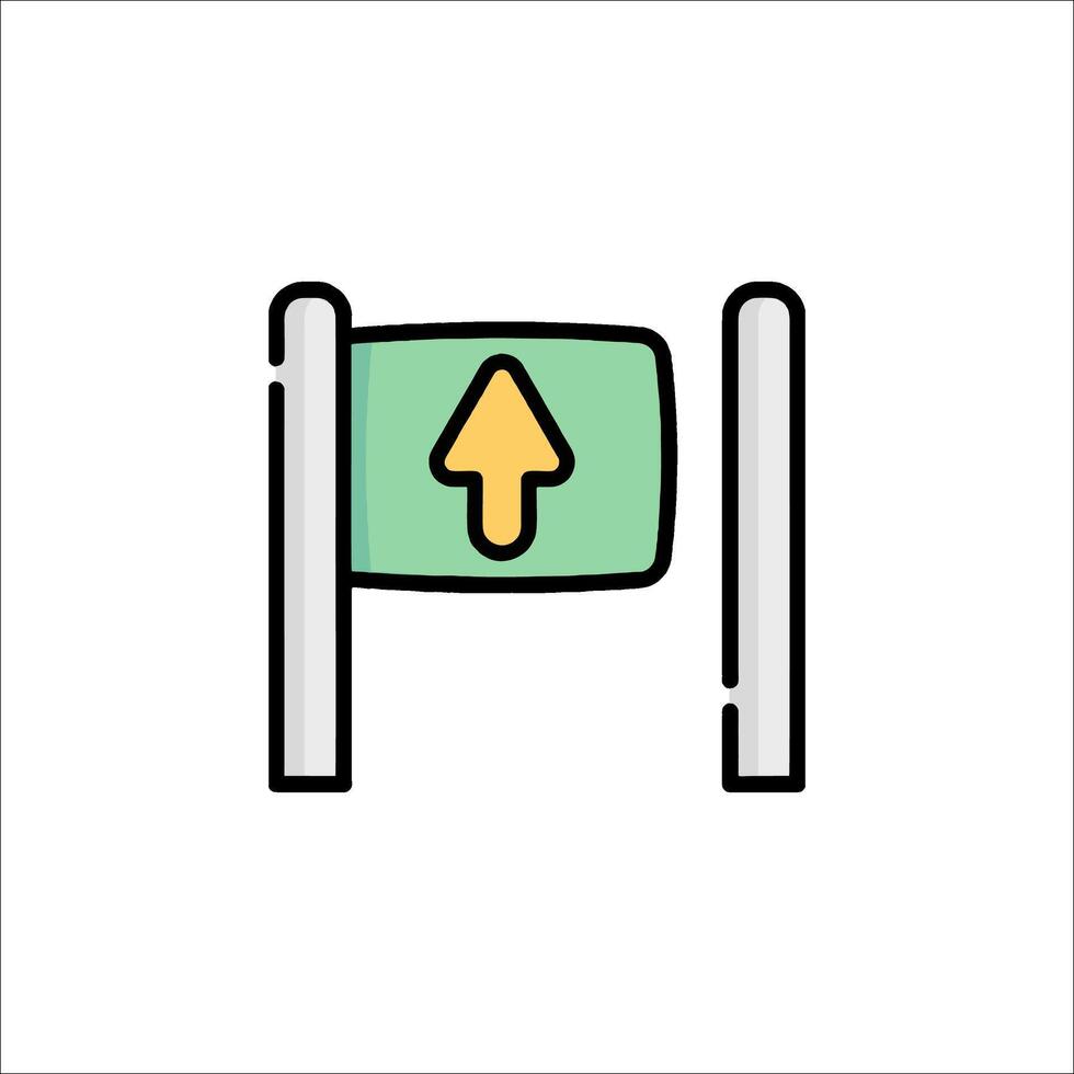 A green arrow pointing up on a white background vector