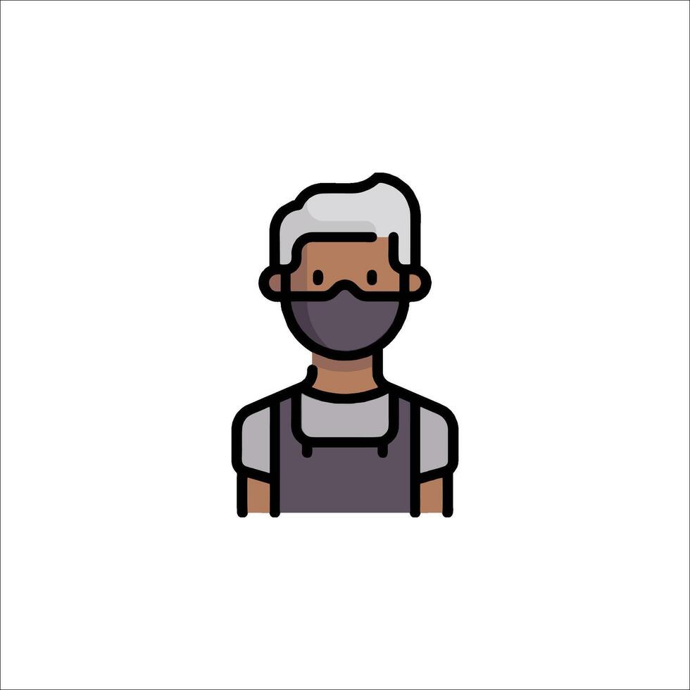 A man wearing a surgical mask icon vector