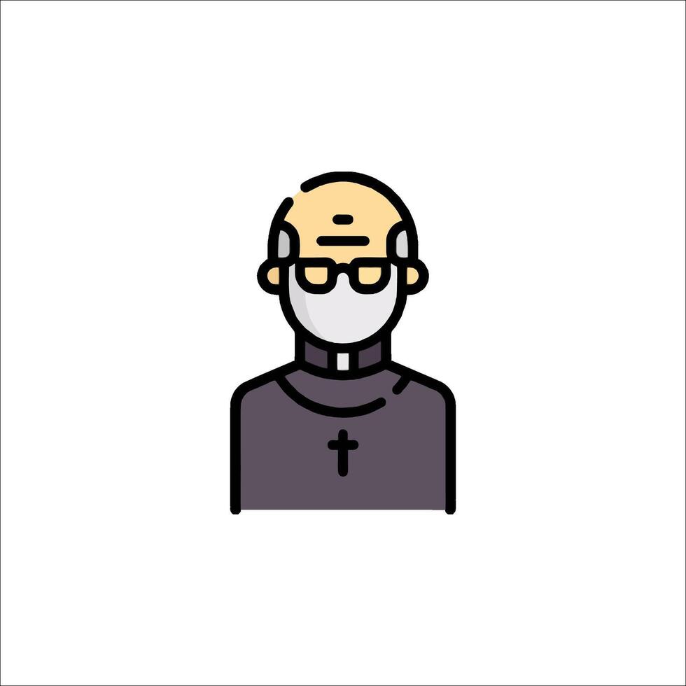 A man in a mask and glasses is wearing a cross vector