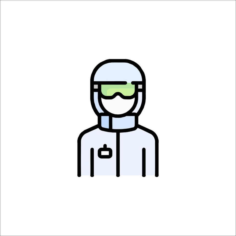 A man in a helmet and goggles icon vector
