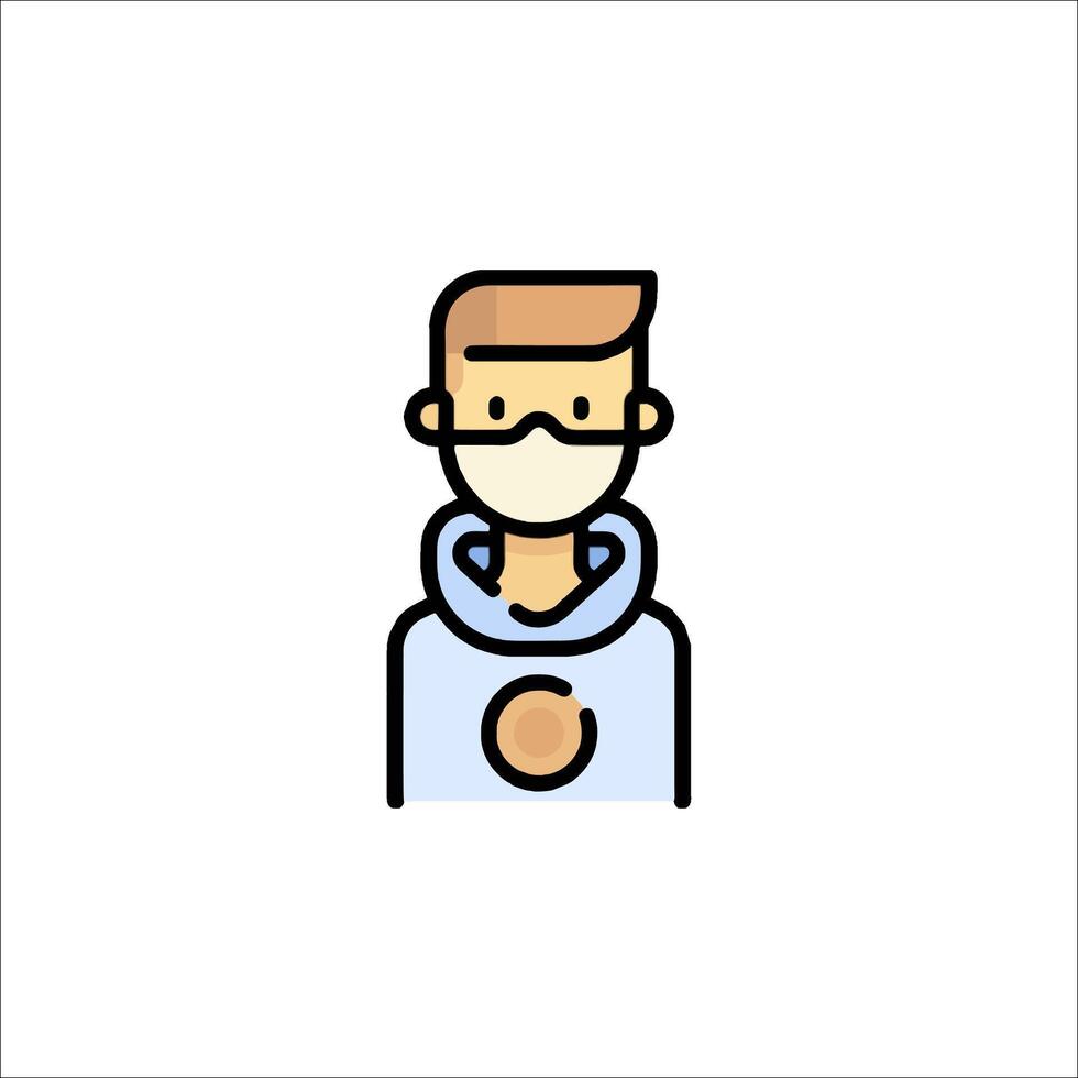 A man wearing a mask and holding a heart vector