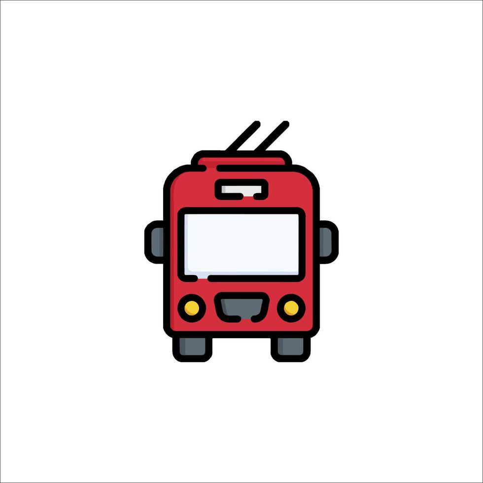 A red bus icon on a white background vector