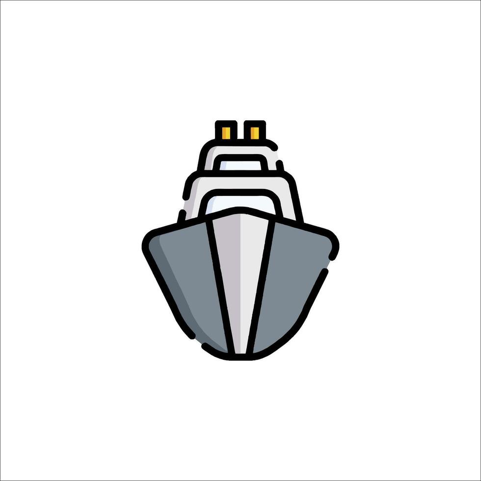 A ship icon in a flat style vector
