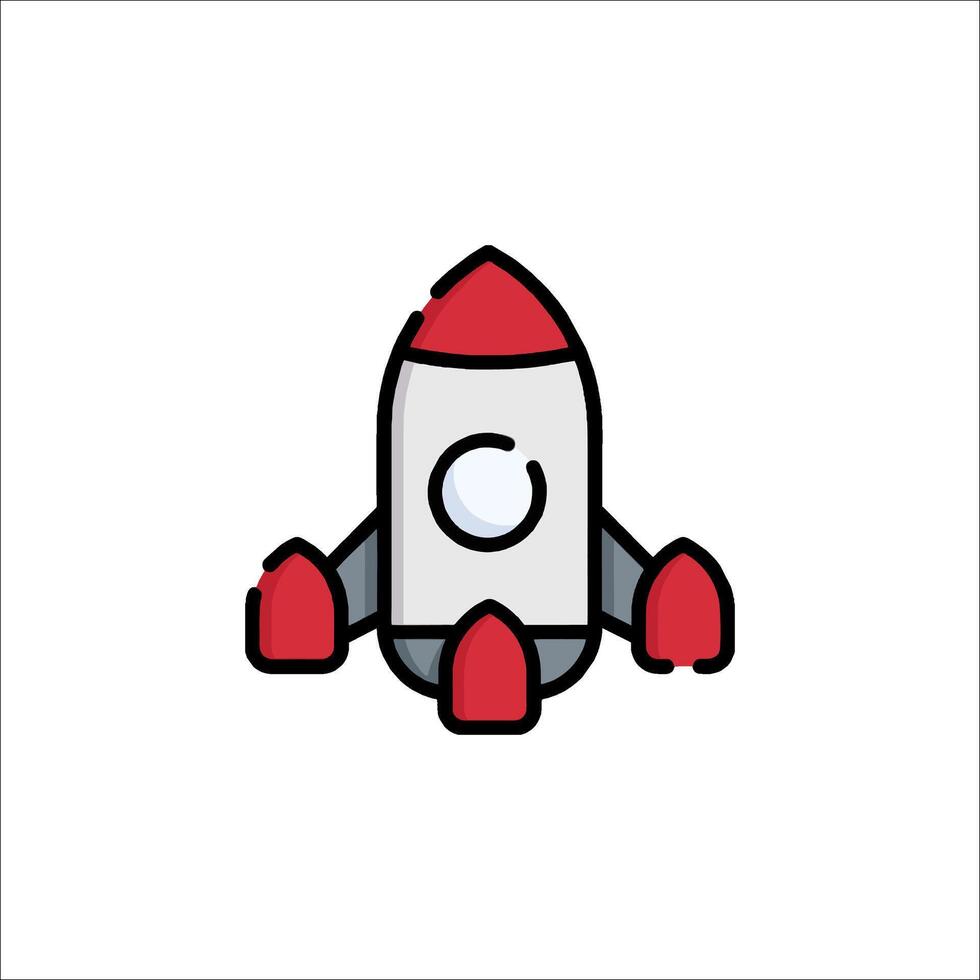 A rocket ship icon on a white background vector