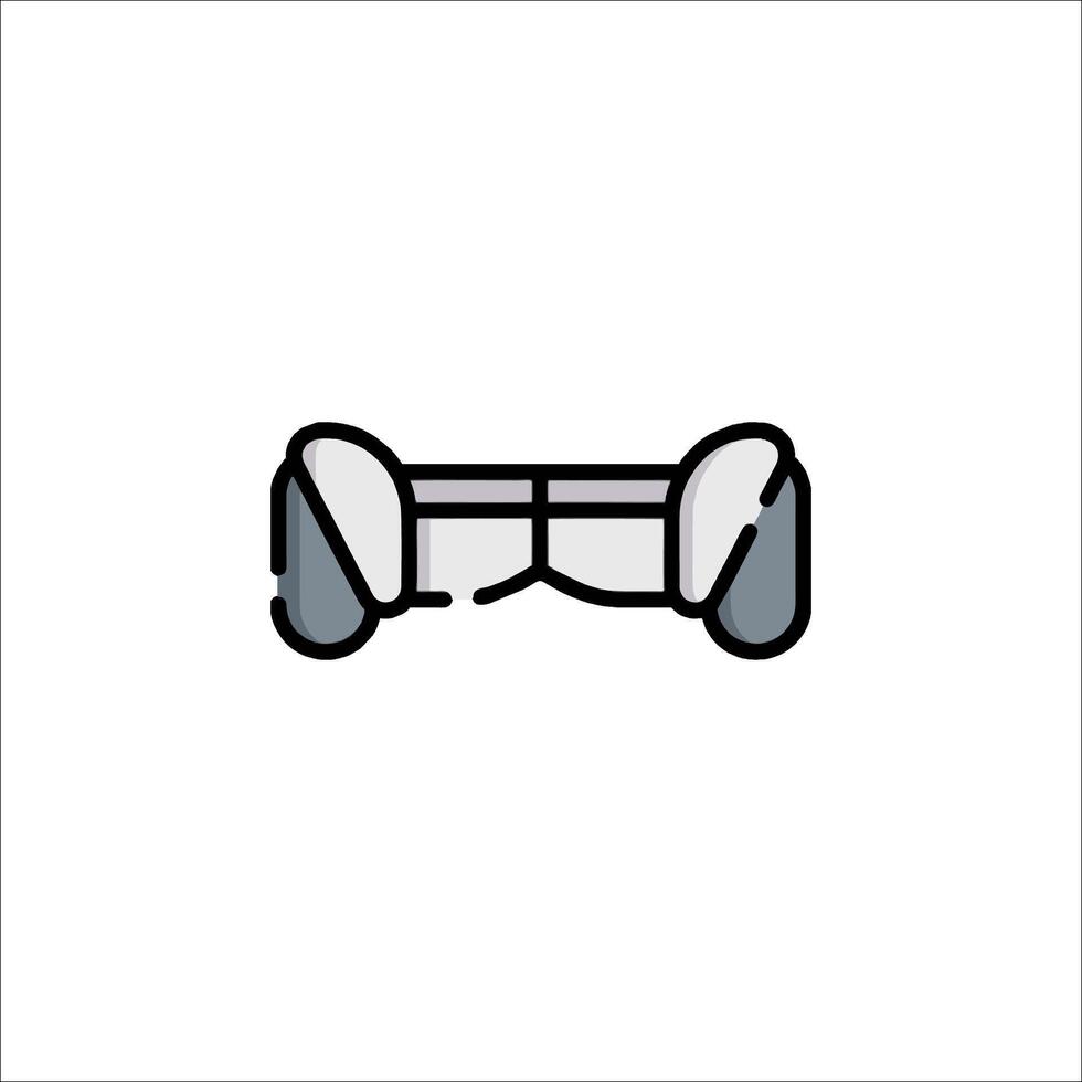A black and white illustration of a pair of headphones vector