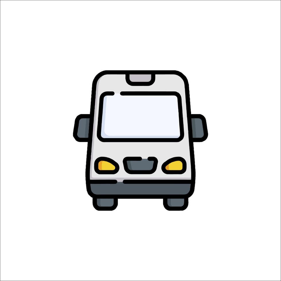 A white van icon on a white background vector