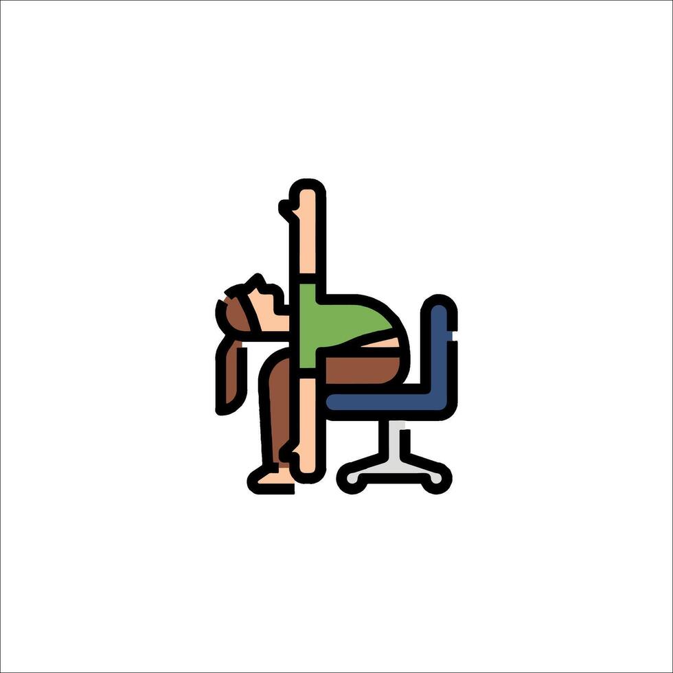 A woman sitting on a chair doing yoga vector
