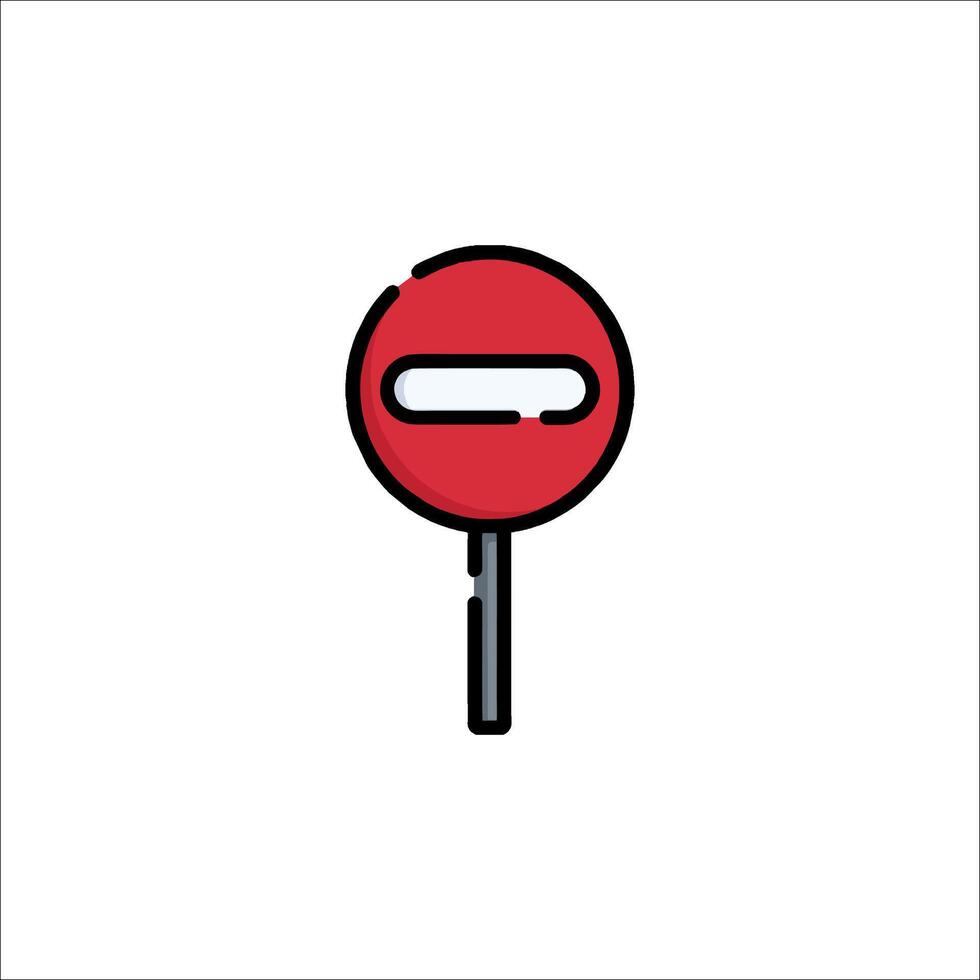 A red and white sign with a no entry sign vector