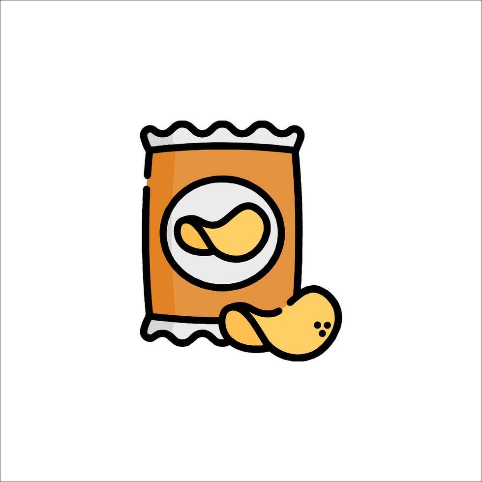 A bag of chips with a label on it vector