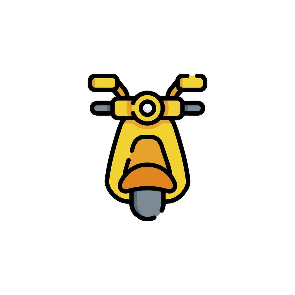 A yellow scooter icon on a white background vector