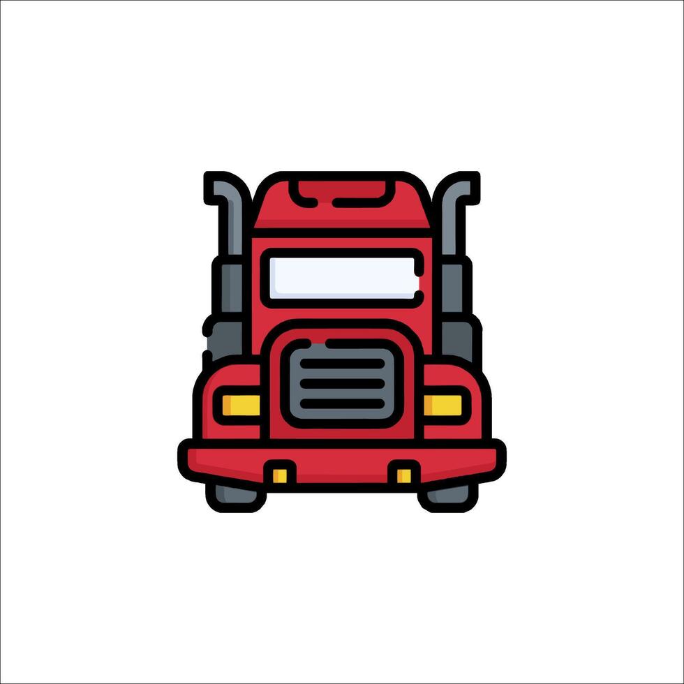 A red truck icon on a white background vector