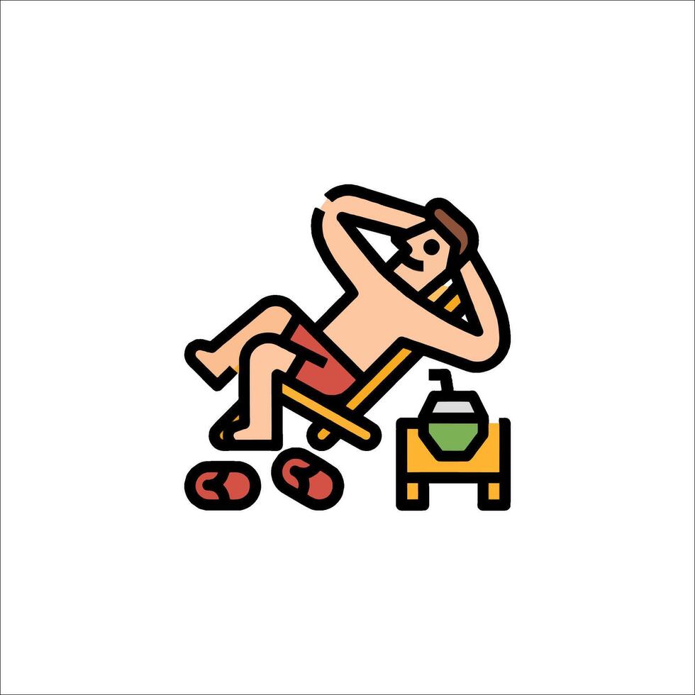 A man is sitting in a chair with a cup of coffee vector