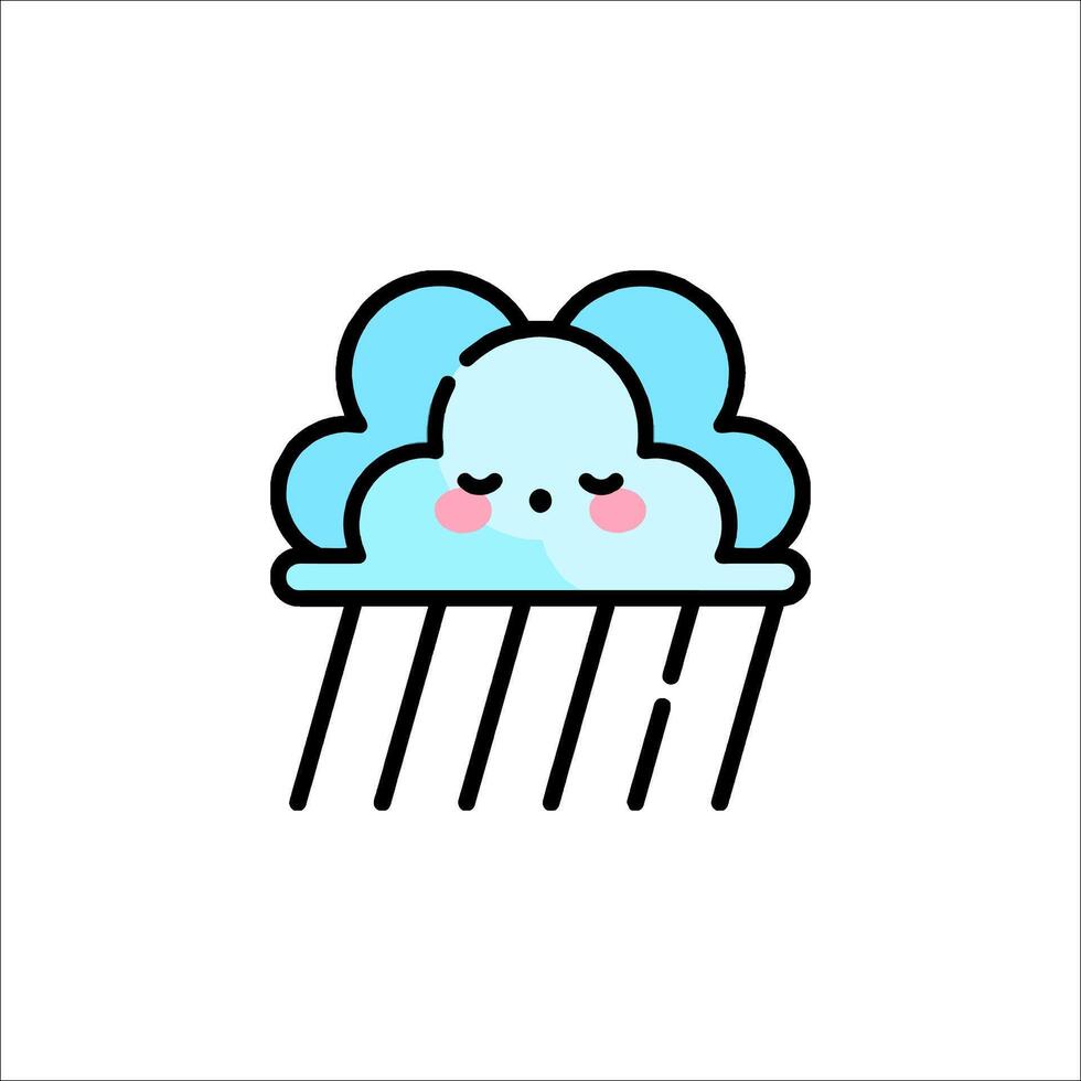 A cute cloud with rain drops on it vector