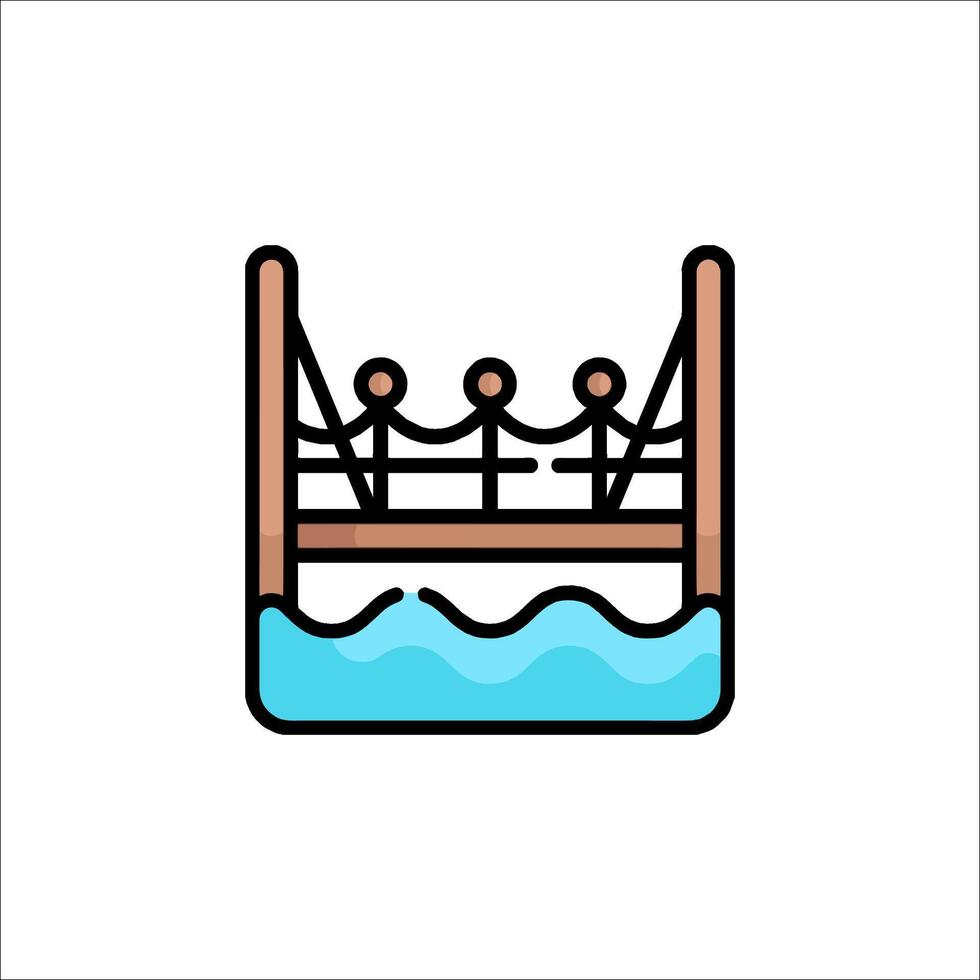 A bridge icon with people on it vector