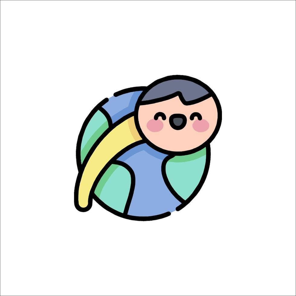 A cartoon character with a smile on its face vector