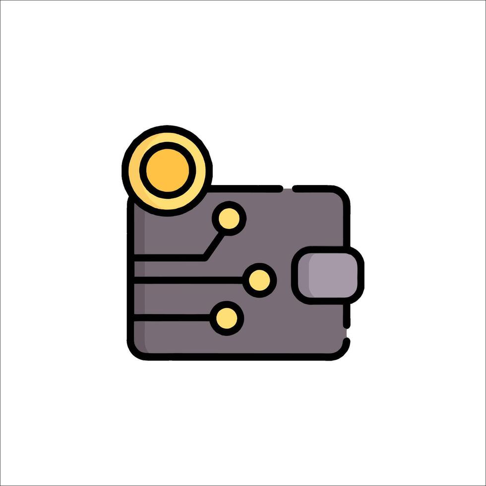 A wallet with a coin icon vector