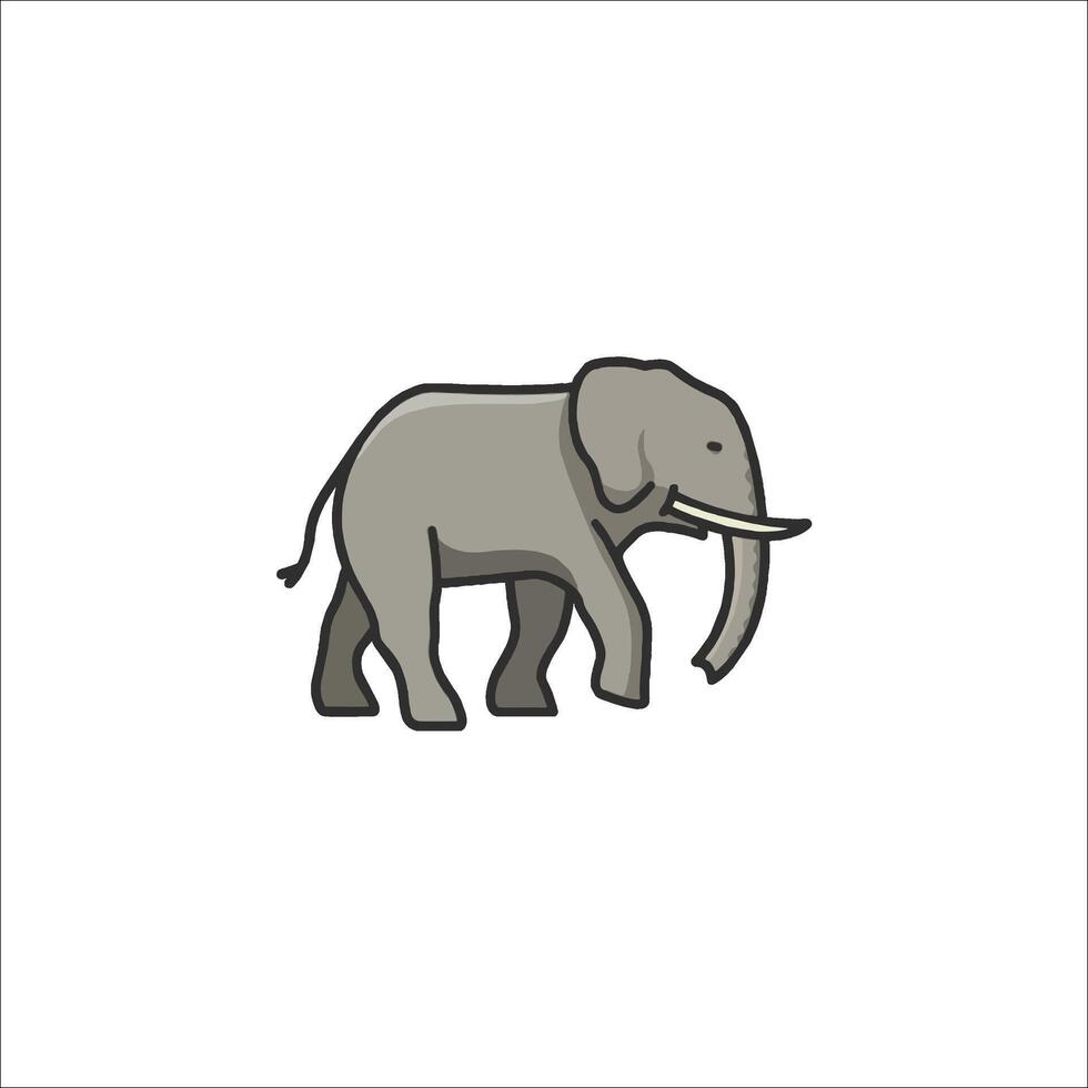 An elephant is walking in a line on a white background vector