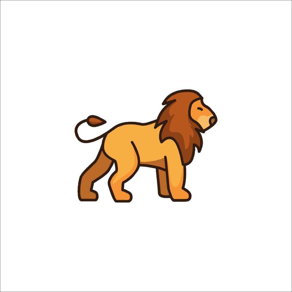 A cartoon lion standing on a white background vector