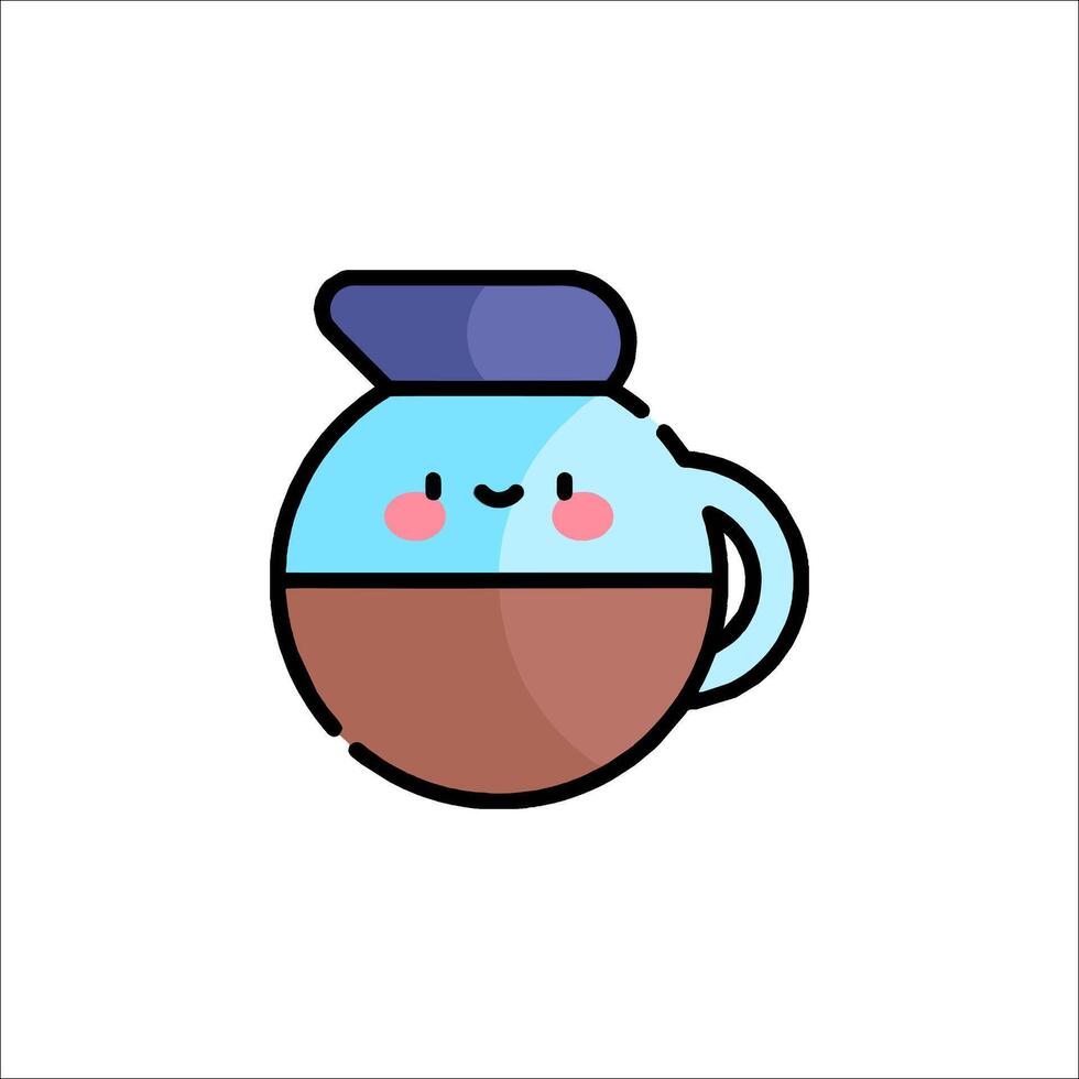 A cute coffee cup with a face on it vector