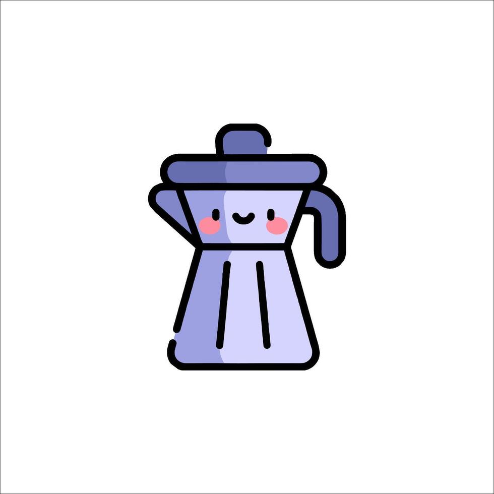 A cartoon coffee maker with a smiley face vector