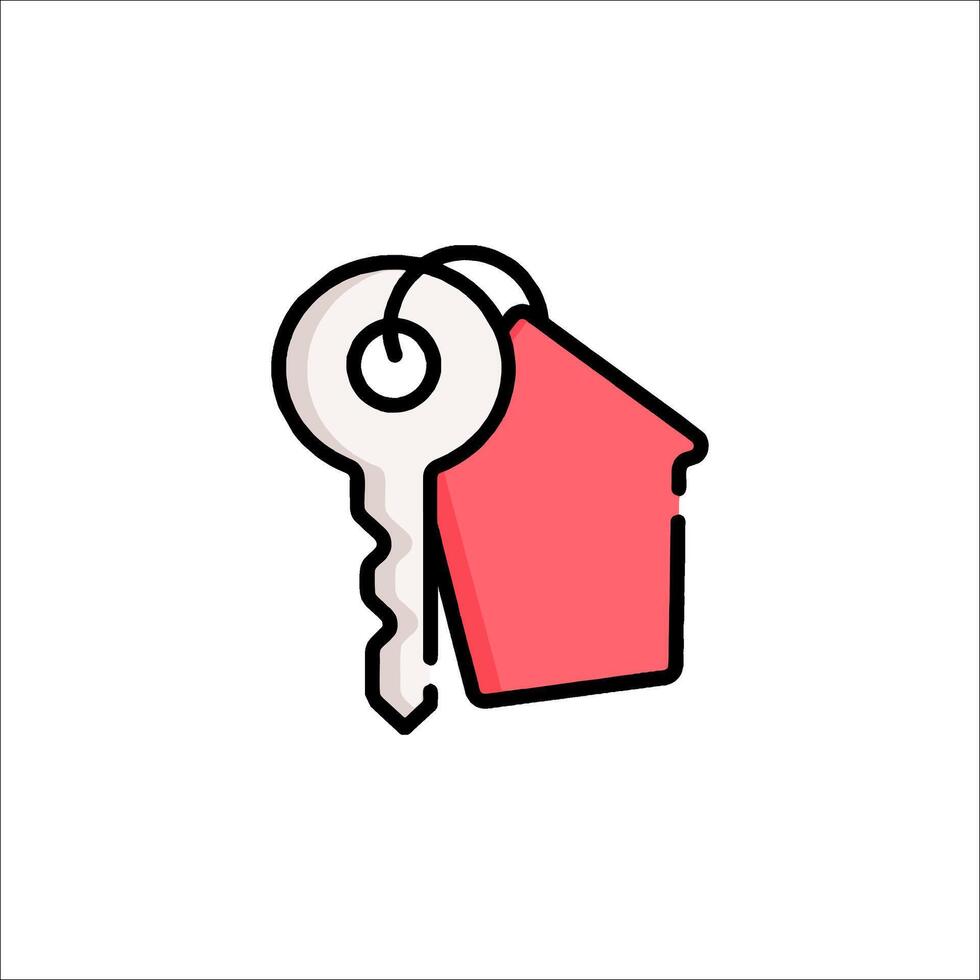 A house key and a house icon vector