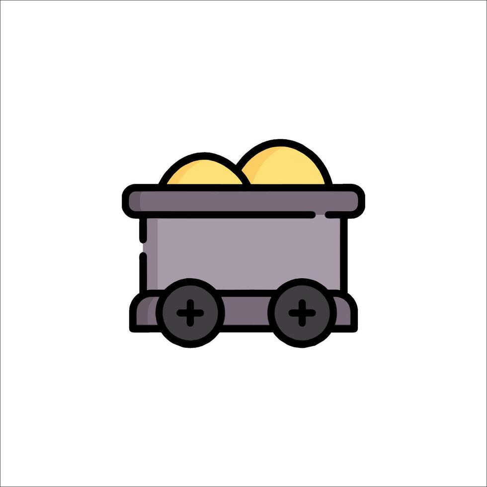 Golden eggs icon in a wagon vector