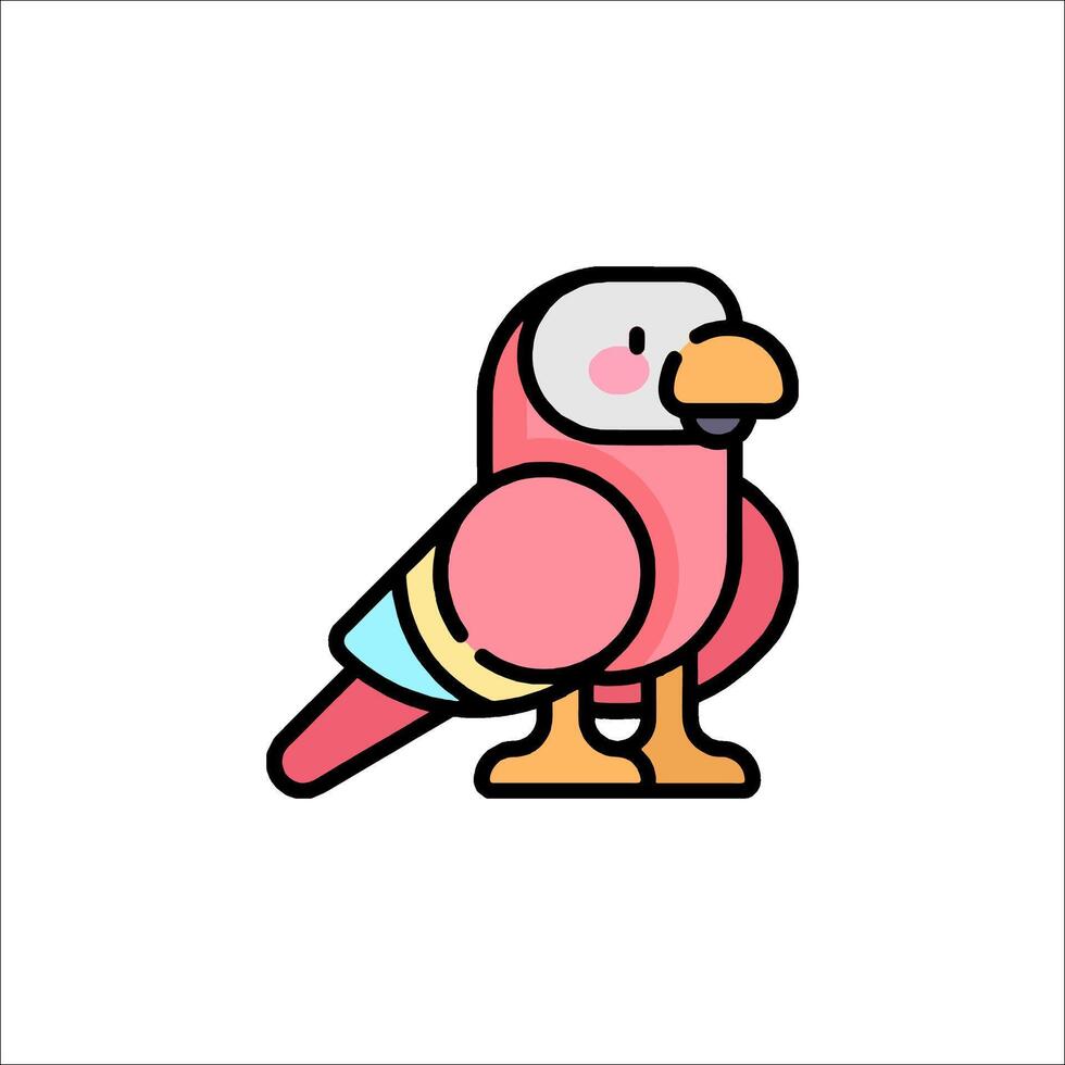 A cartoon bird with a pink and blue beak vector