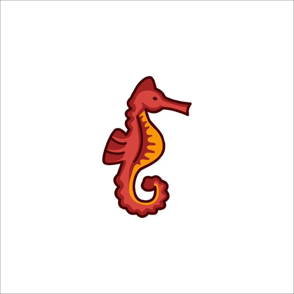 A cartoon seahorse on a white background vector