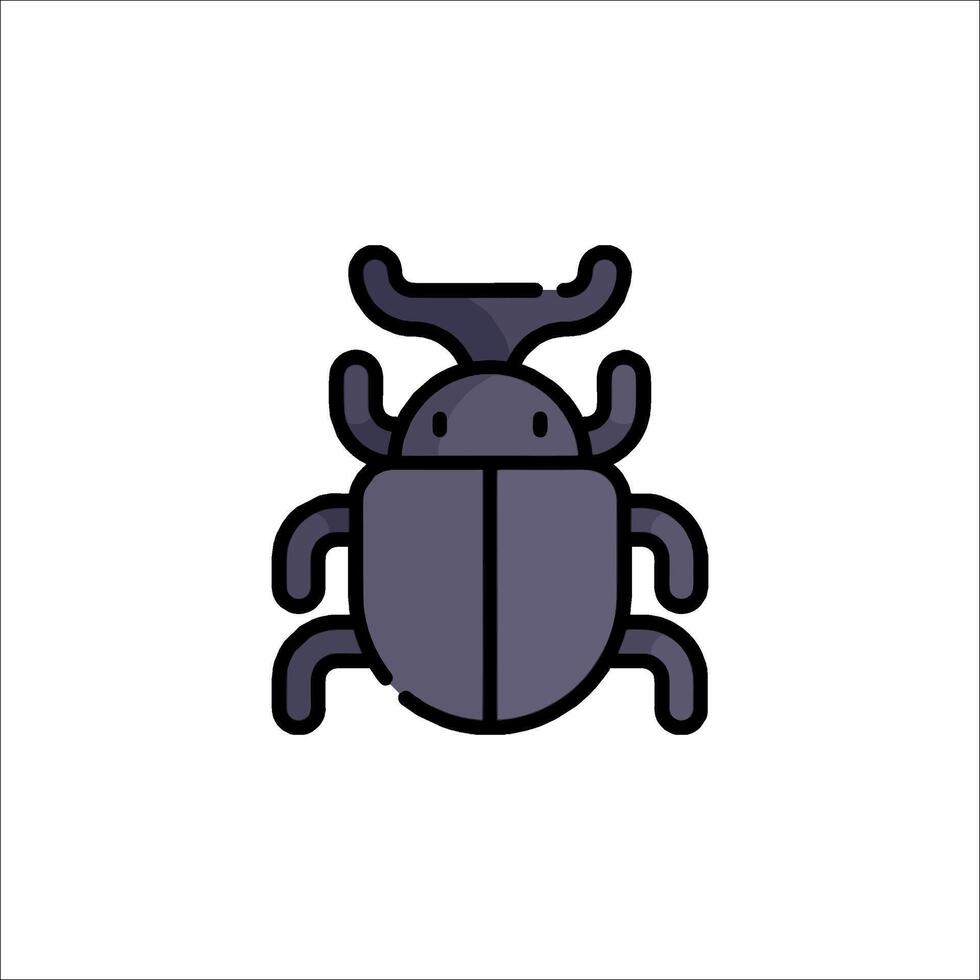 A cartoon scarab beetle icon on a white background vector