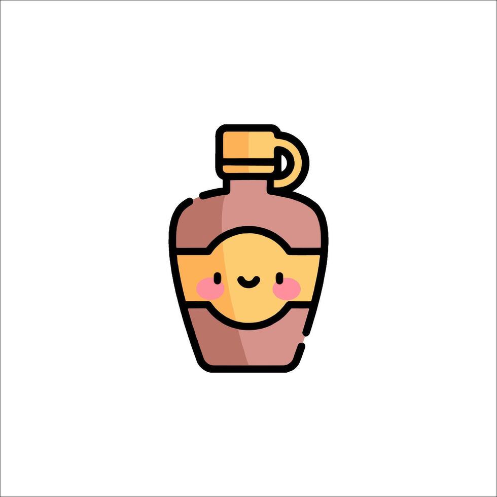 A bottle of maple syrup with a smiley face vector