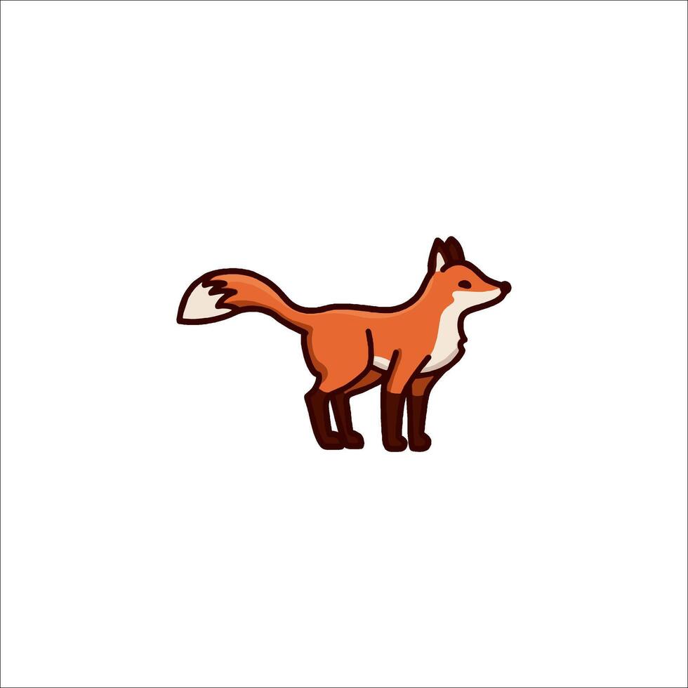 A fox is standing on a white background vector
