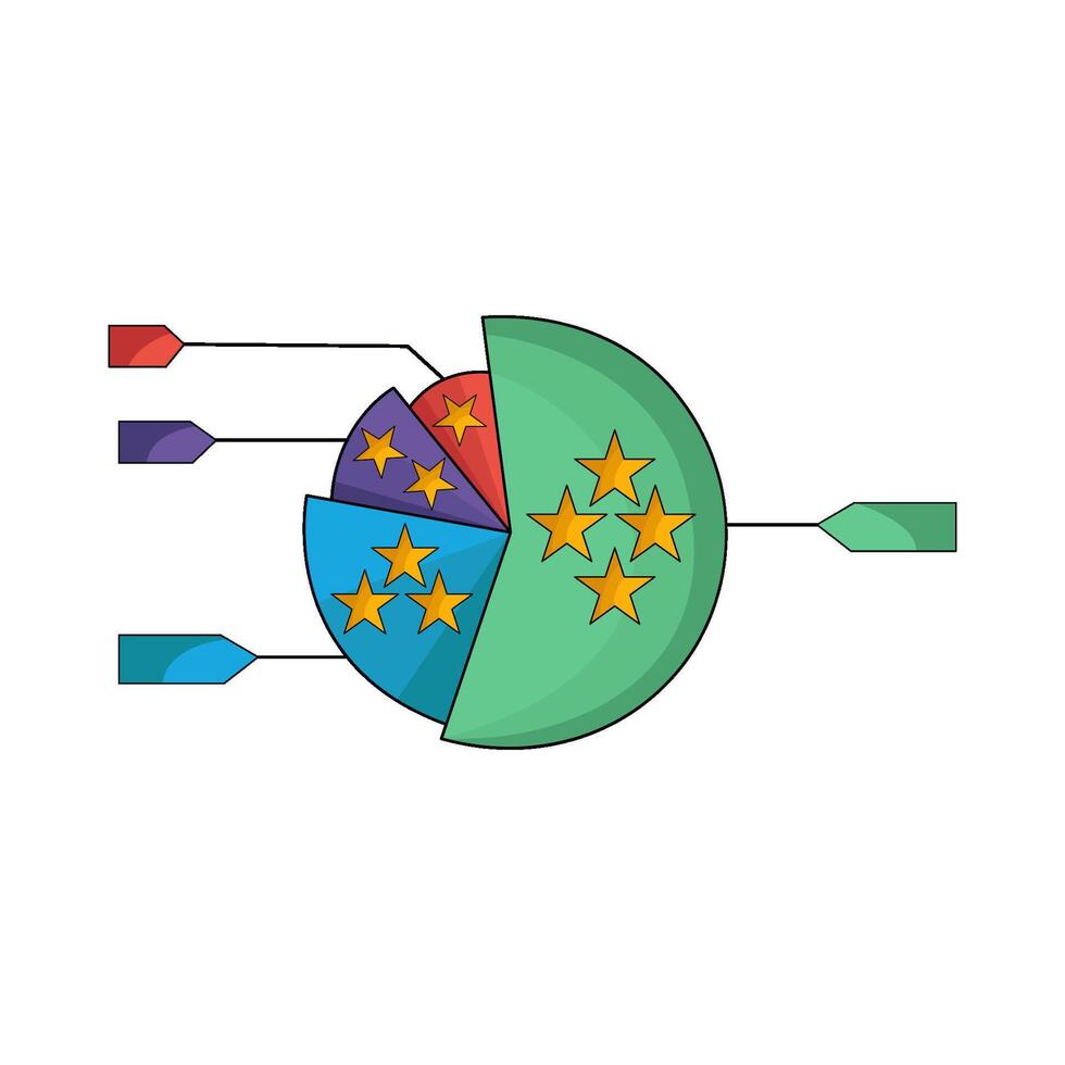 pie chart and data label illustration vector
