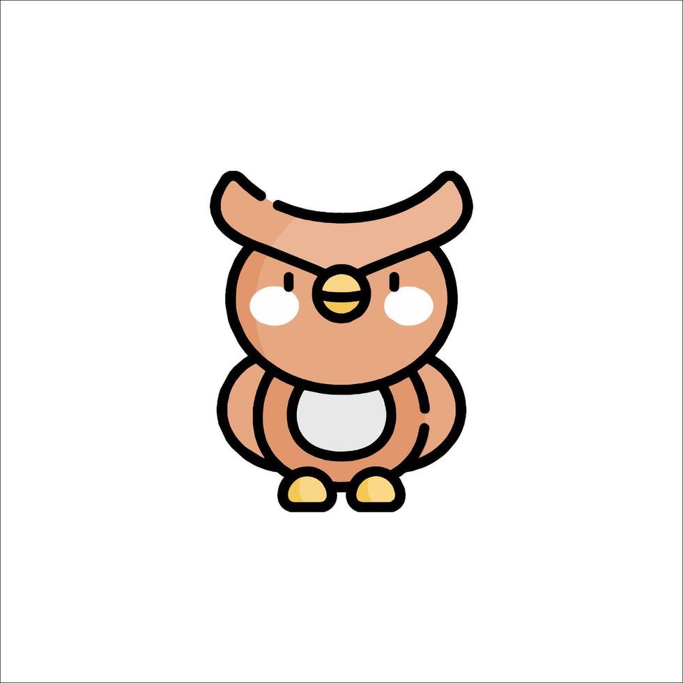 An owl with a white face and brown eyes vector