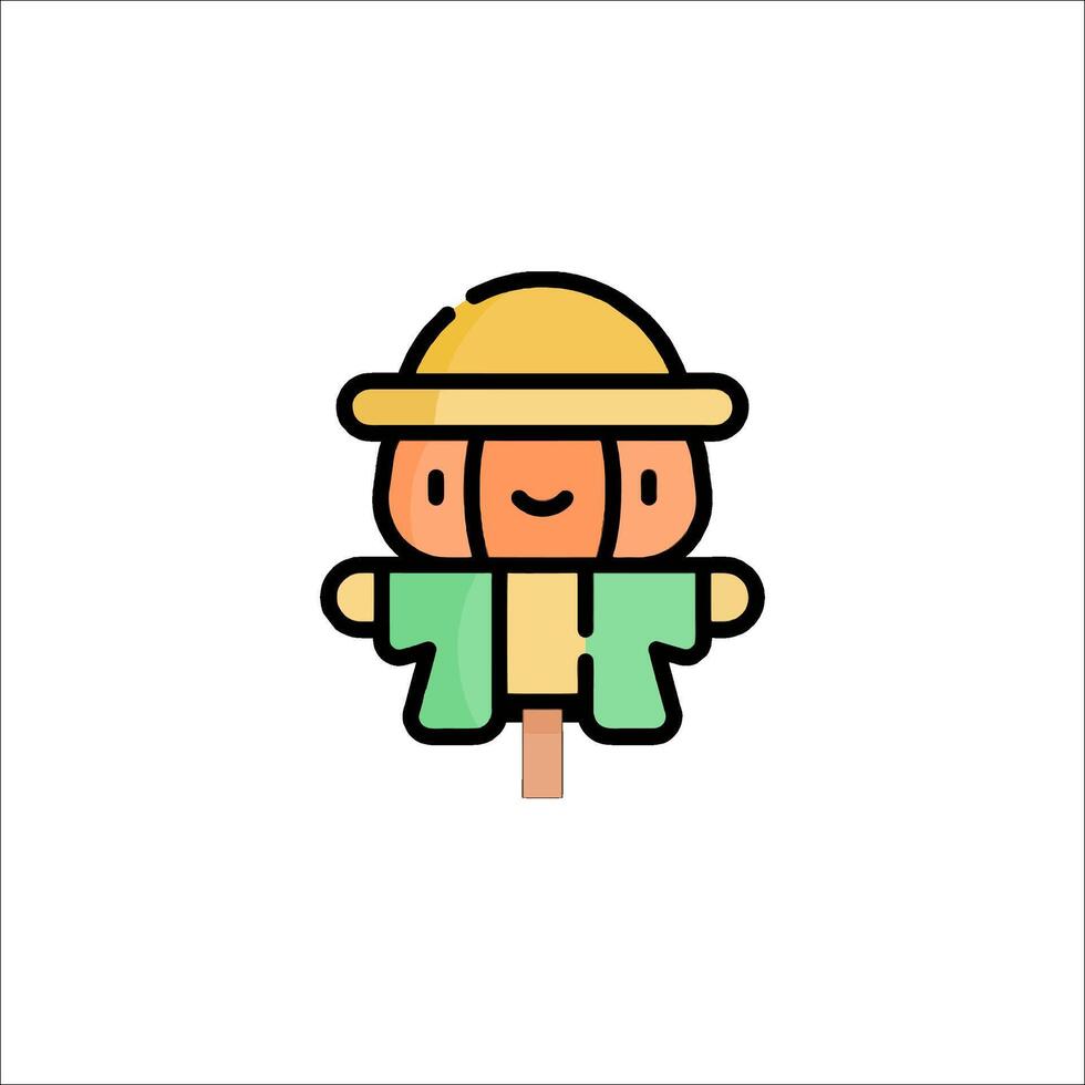 A cartoon character with a hat and a green shirt vector
