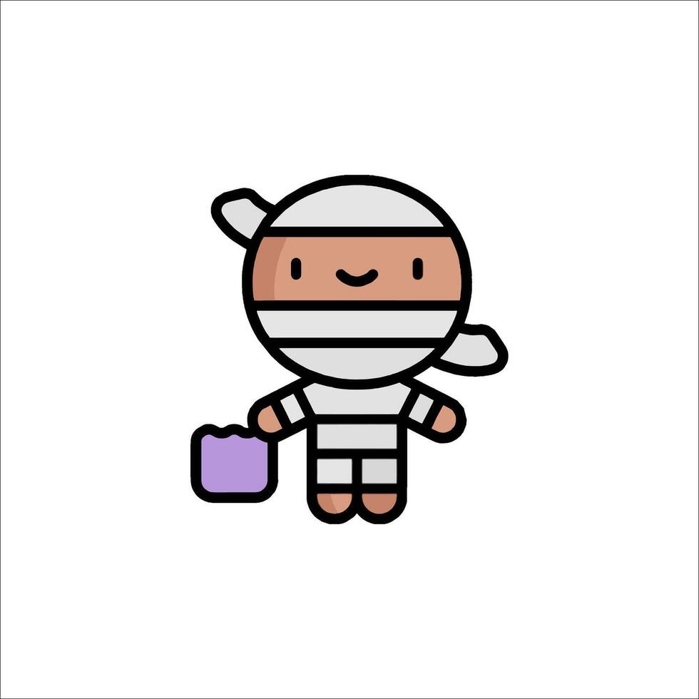 A cartoon character in a costume holding a bag vector