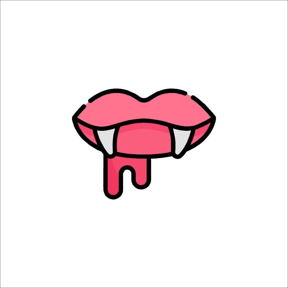 A cartoon vampire mouth with blood dripping down it vector