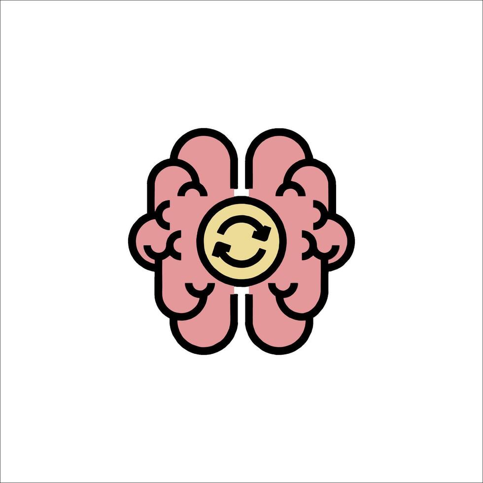 A brain with a smiley face on it vector